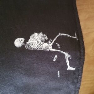 2 items criminal skeletons Vintage Black cotton goth mini skirt + velvet choker